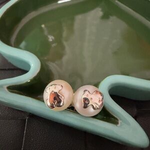 Tous Pearl and Silver Earrings